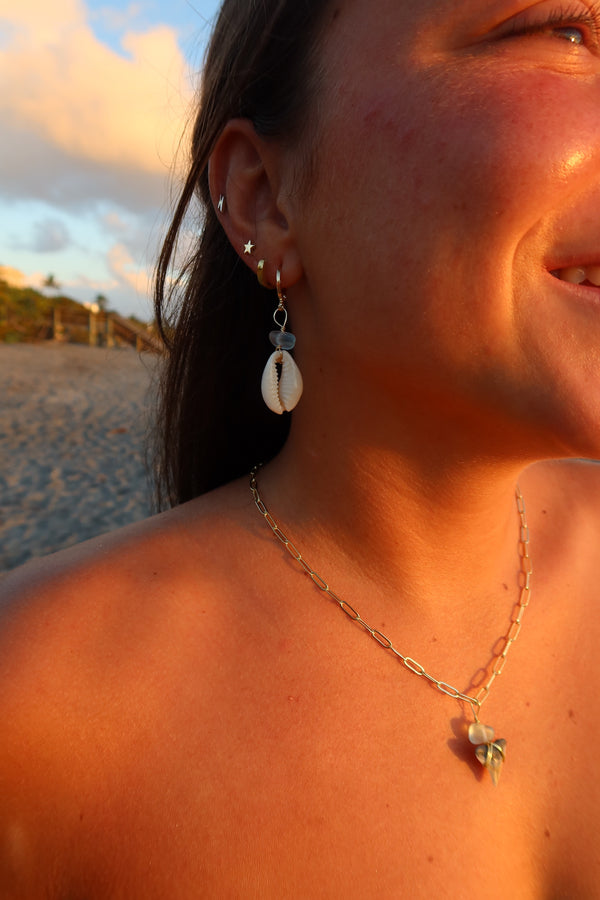 Sea Glass Puka Hoops