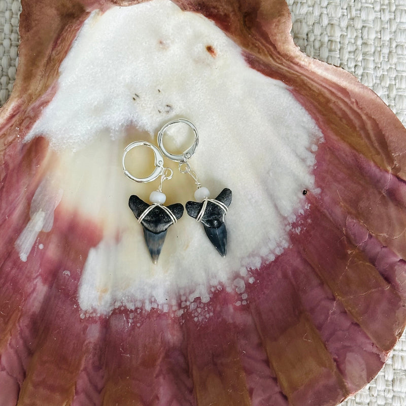 Silver Shark Tooth Earrings